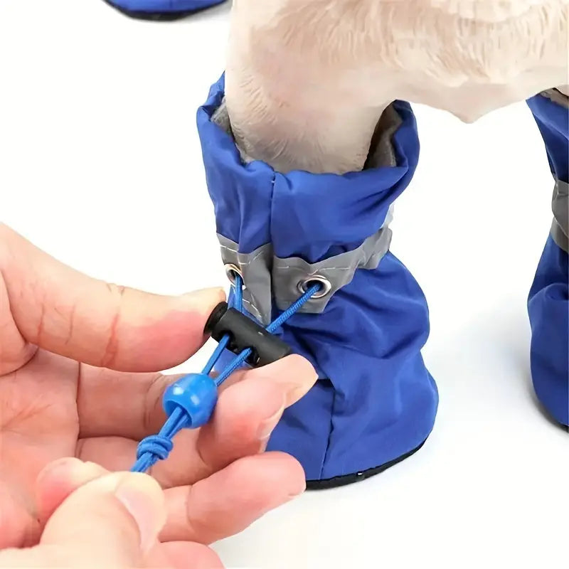 4pcs Reflective Waterproof Dog Boots