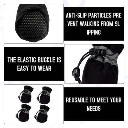4pcs Reflective Waterproof Dog Boots