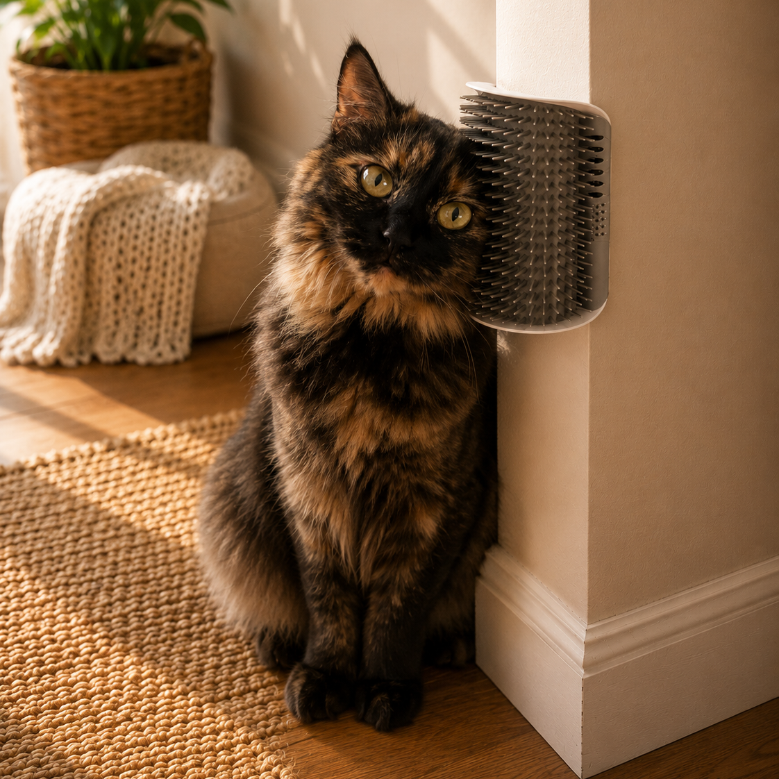 Self-Grooming Cat Brush – Wall Mounted